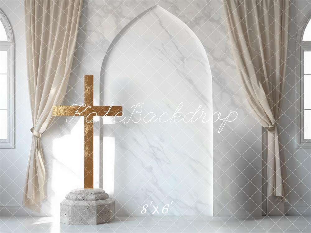 Kate Mariage Église Croix Marbre Arche Toile de fond conçue par Mini MakeBelieve - Kate Backdrop FR