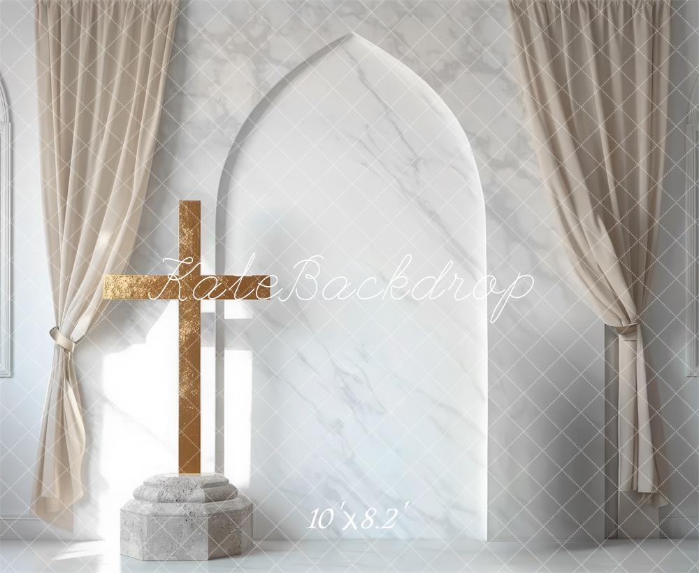 Kate Mariage Église Croix Marbre Arche Toile de fond conçue par Mini MakeBelieve - Kate Backdrop FR