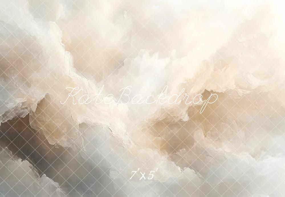 Kate Abstrait Marbre Nuage Beige Mur Sol Toile de fond conçue par Mini MakeBelieve - Kate Backdrop FR
