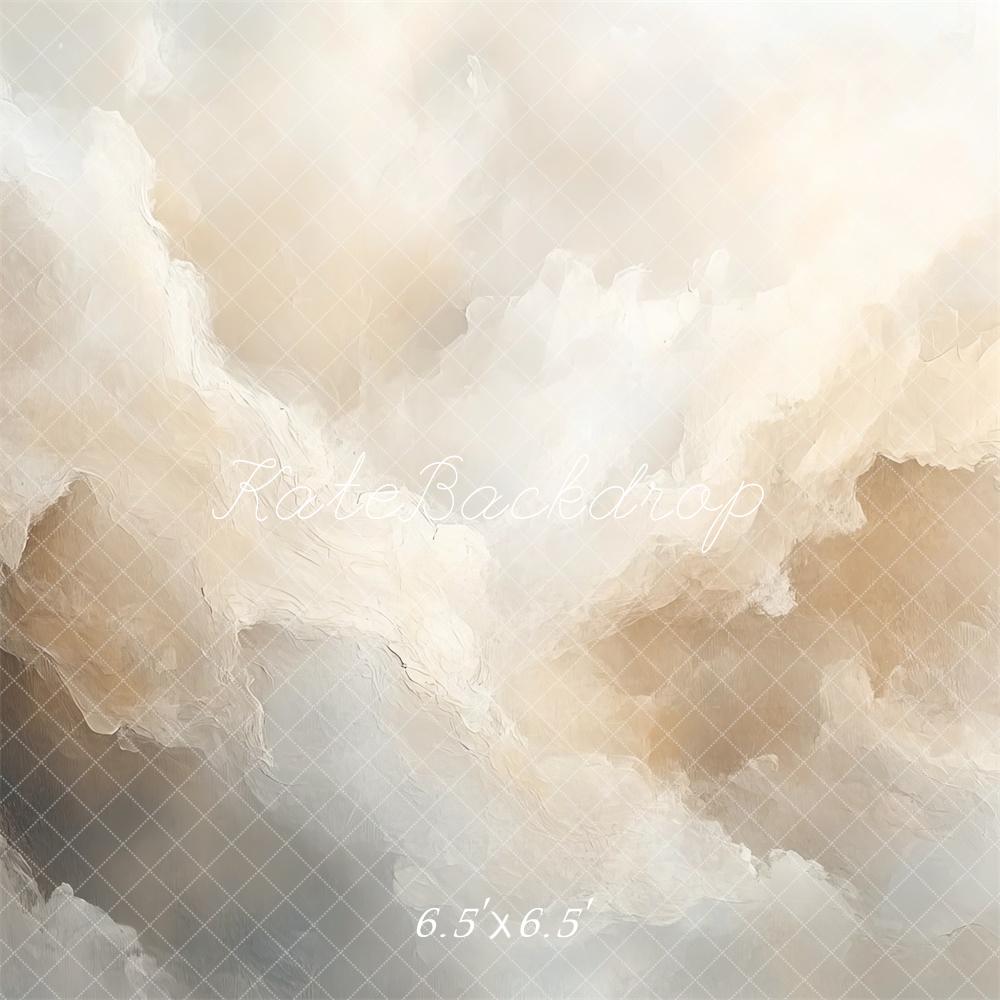 Kate Abstrait Marbre Nuage Beige Mur Sol Toile de fond conçue par Mini MakeBelieve - Kate Backdrop FR