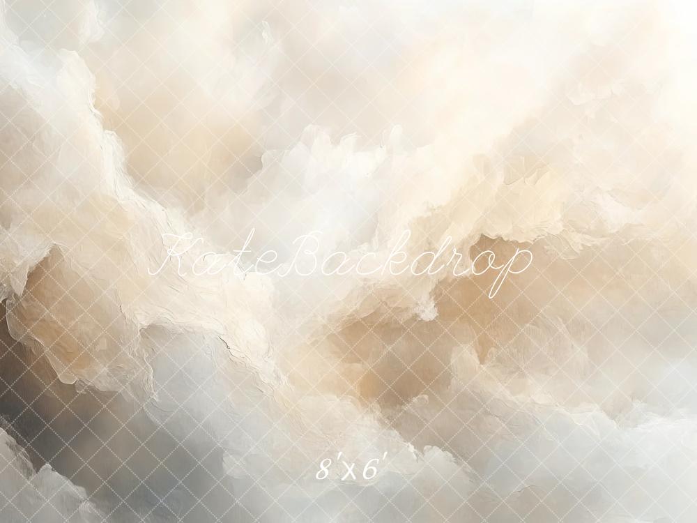Kate Abstrait Marbre Nuage Beige Mur Sol Toile de fond conçue par Mini MakeBelieve - Kate Backdrop FR