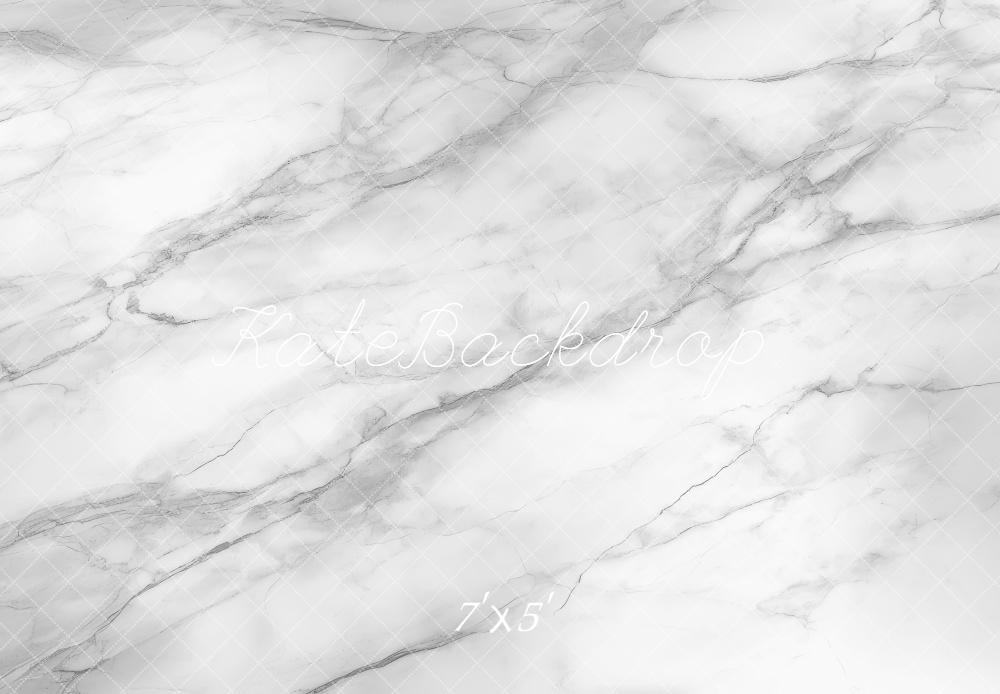 Kate Blanc Texture de Marbre Mur Sol Toile de fond conçue par Mini MakeBelieve - Kate Backdrop FR