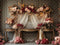 Kate Romantique Fleurs Vintage Mariage Toile de fond conçue par Mini MakeBelieve - Kate Backdrop FR