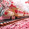 Kate Saint Valentin Train de Biscuits Fleurs Toile de fond conçue par Mini MakeBelieve - Kate Backdrop FR
