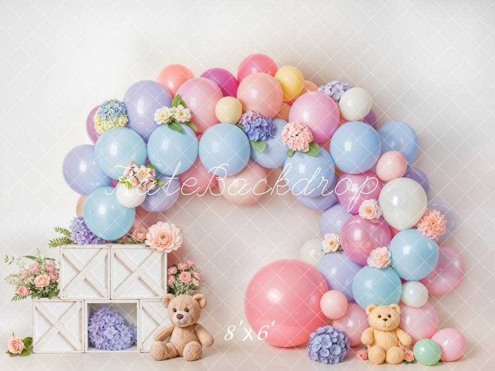 Kate Cake Smash Pastel Ballon Fleur Arche Toile de fond conçue par Emetselch - Kate Backdrop FR