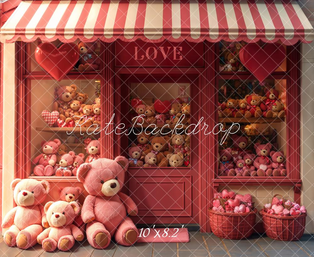 Kate Saint Valentin Ours en peluche Magasin Toile de fond conçue par Emetselch - Kate Backdrop FR