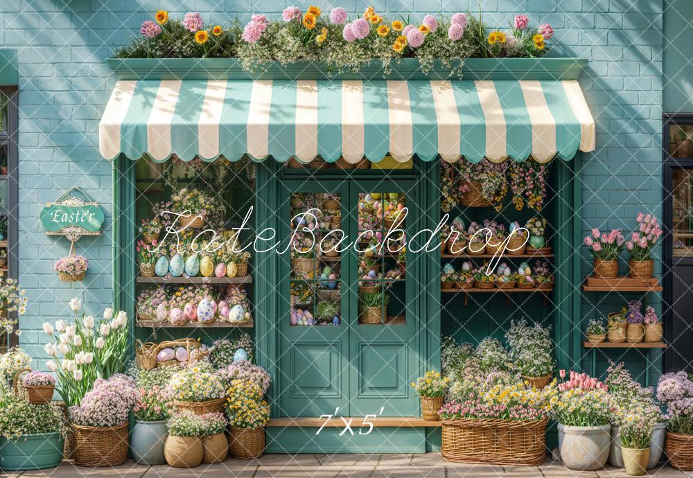 Kate Pâques Boutique de Fleurs Bleu Soleil Toile de fond conçue par Emetselch - Kate Backdrop FR