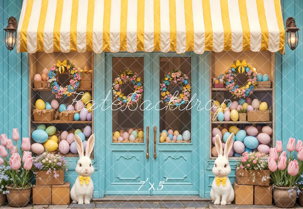 Kate Pâques Lapin Fleurs Œufs Boutique Toile de fond conçue par Emetselch - Kate Backdrop FR