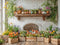 Kate Pâques Oeufs Fleurs Mur de briques Toile de fond conçue par Emetselch - Kate Backdrop FR
