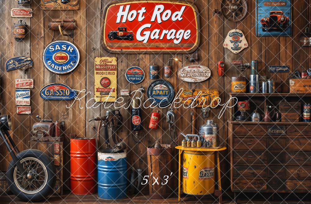 Kate Garage Vintage Mur en Bois Toile de fond conçue par Emetselch - Kate Backdrop FR