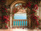 Kate Romantique Saint-Valentin Roses Balcon Arche Toile de fond conçue par Emetselch - Kate Backdrop FR