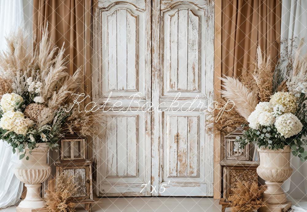 Kate Bohème Rustique Floral Porte Vintage Toile de fond conçue par Emetselch - Kate Backdrop FR