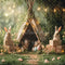 Kate Pâques Lapin Tipi Forêt Vert Lumière Toile de fond conçue par Emetselch - Kate Backdrop FR