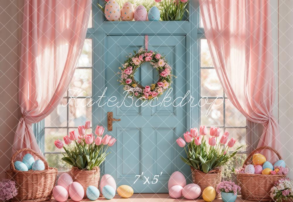 Kate Pâques Tulipes Œufs Porte Rideaux Toile de fond conçue par Emetselch - Kate Backdrop FR