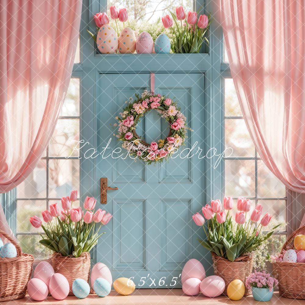 Kate Pâques Tulipes Œufs Porte Rideaux Toile de fond conçue par Emetselch - Kate Backdrop FR