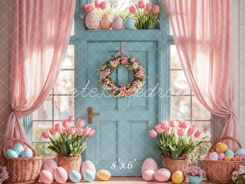 Kate Pâques Tulipes Œufs Porte Rideaux Toile de fond conçue par Emetselch - Kate Backdrop FR