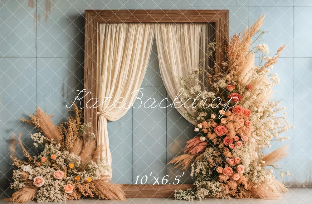 Kate Bohème Fleur Cadre Mariage Portrait Toile de fond conçue par Emetselch - Kate Backdrop FR