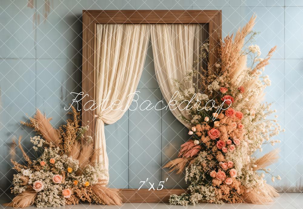 Kate Bohème Fleur Cadre Mariage Portrait Toile de fond conçue par Emetselch - Kate Backdrop FR
