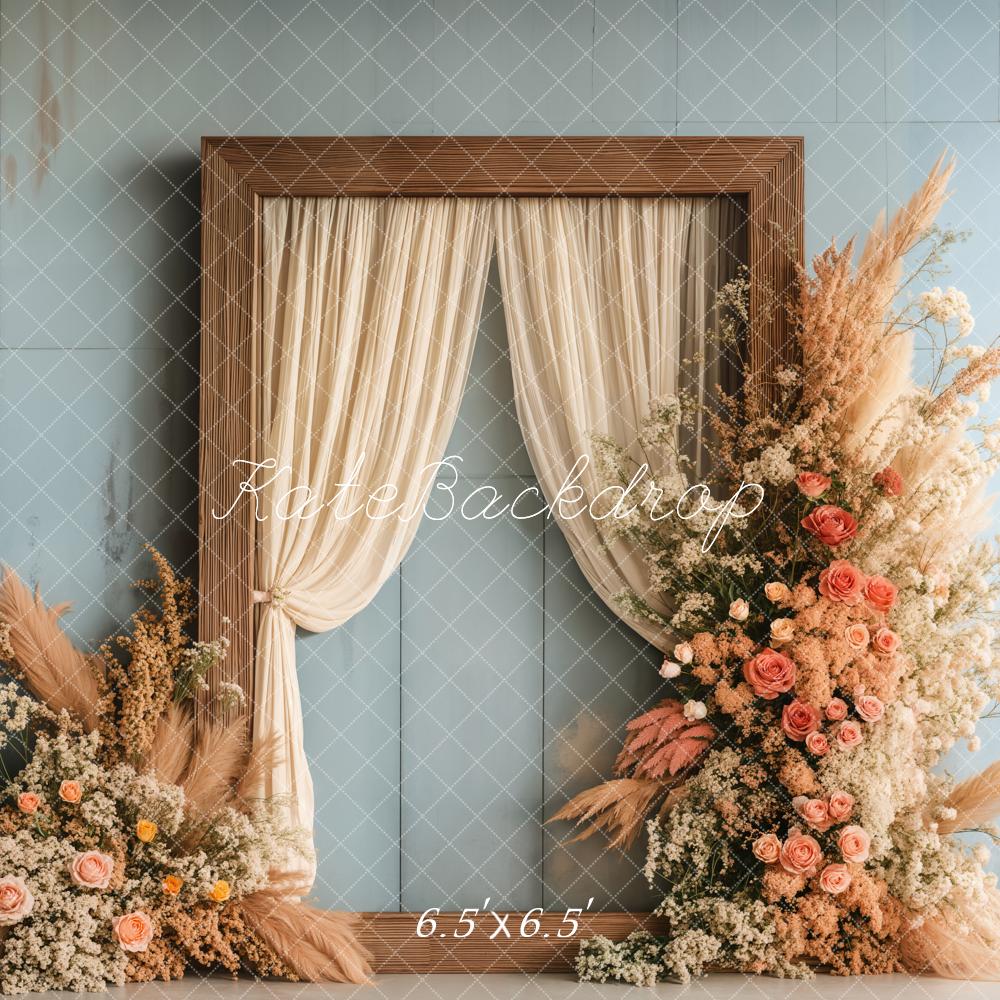 Kate Bohème Fleur Cadre Mariage Portrait Toile de fond conçue par Emetselch - Kate Backdrop FR