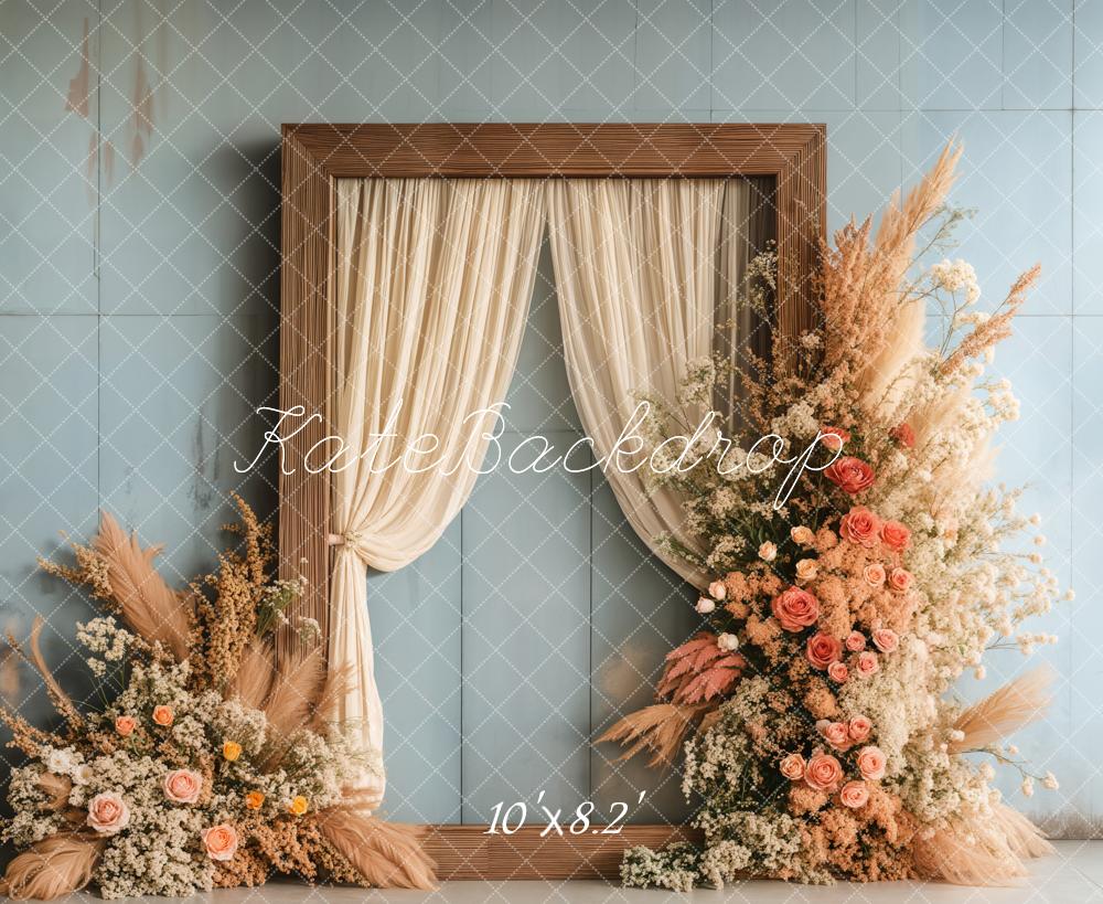 Kate Bohème Fleur Cadre Mariage Portrait Toile de fond conçue par Emetselch - Kate Backdrop FR