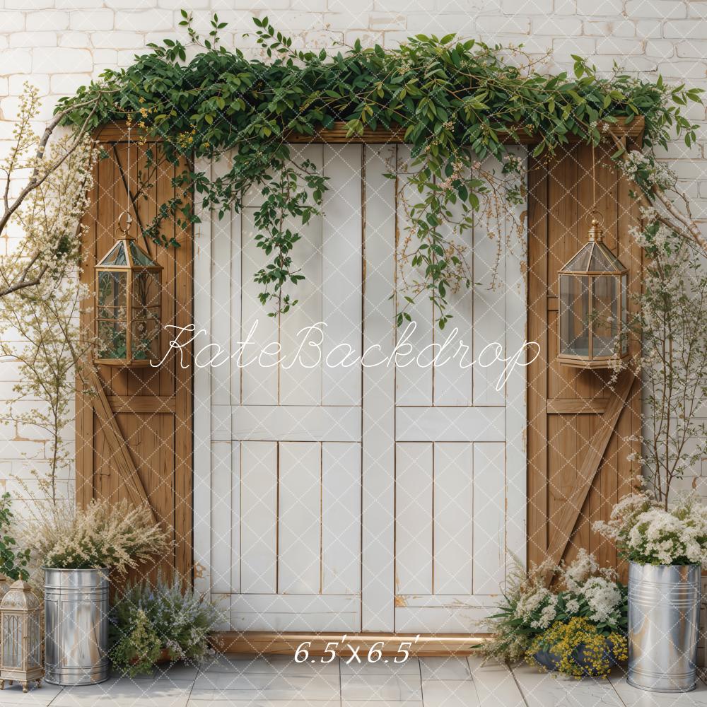 Kate Printemps Porte Verdure Arbre Mur de briques Toile de fond conçue par Emetselch - Kate Backdrop FR