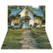 Kate Printemps Maison Jardin Fleurs Toile de fond+Vert Jardin Allée Sol Toile de fond - Kate Backdrop FR