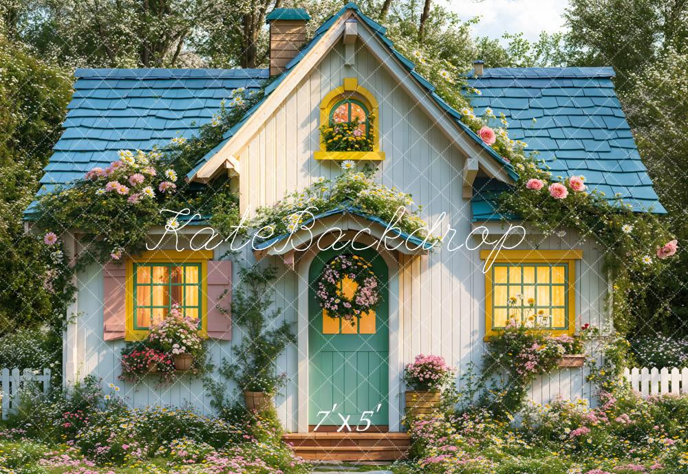 Kate Printemps Maison Jardin Fleurs Toile de fond conçue par Emetselch - Kate Backdrop FR