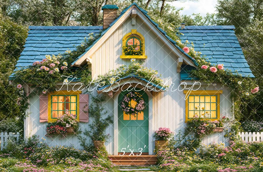 Kate Printemps Maison Jardin Fleurs Toile de fond conçue par Emetselch - Kate Backdrop FR