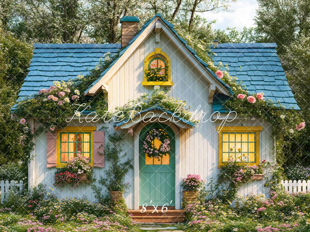 Kate Printemps Maison Jardin Fleurs Toile de fond conçue par Emetselch - Kate Backdrop FR