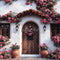 Kate Printemps Chalet Porte Roses Ensoleillé Toile de fond conçue par Patty Roberts - Kate Backdrop FR