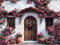 Kate Printemps Chalet Porte Roses Ensoleillé Toile de fond conçue par Patty Roberts - Kate Backdrop FR