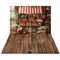 Kate Printemps Marché aux Fraises Fleurs Toile de fond+Brun Vieux Parquet Sol Toile de fond - Kate Backdrop FR