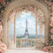 Kate Printemps Fleurs Rose Arche Paris Tour Toile de fond conçue par Emetselch - Kate Backdrop FR