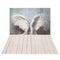 Kate Ailes d'ange Blanc Portrait Toile de fond+Beige Planche de bois Sol Toile de fond - Kate Backdrop FR