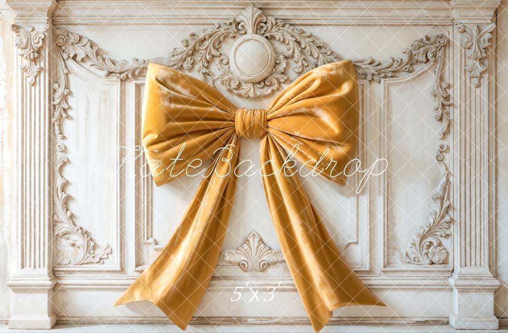 Kate Nœud Jaune Mur Vintage Élégant Toile de fond conçue par Emetselch - Kate Backdrop FR
