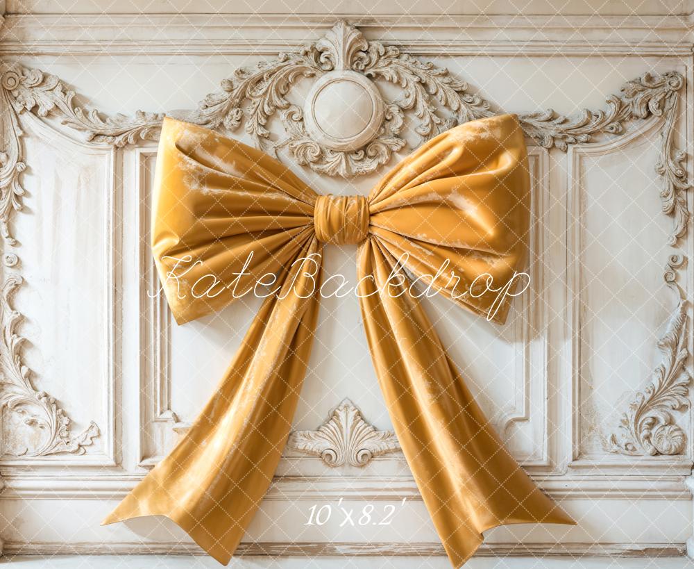 Kate Nœud Jaune Mur Vintage Élégant Toile de fond conçue par Emetselch - Kate Backdrop FR