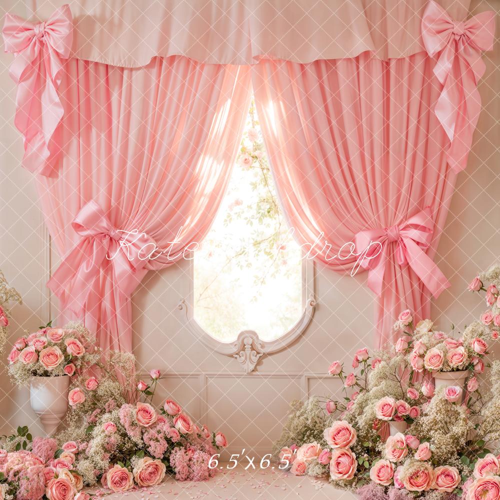 Kate Fleurs Rose Fenêtre Rideau Nœud Toile de fond conçue par Emetselch - Kate Backdrop FR