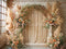 Kate Bohème Fleurs Arche Fenêtre Beige Toile de fond conçue par Emetselch - Kate Backdrop FR