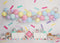 Kate Pastels Ballons Paillettes Donut Cake Smash Toile de fond conçu par Melissa King - Kate Backdrop FR