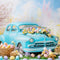 Kate Pâques Œufs Voiture Bleu Vintage Toile de fond conçue par Patty Roberts - Kate Backdrop FR