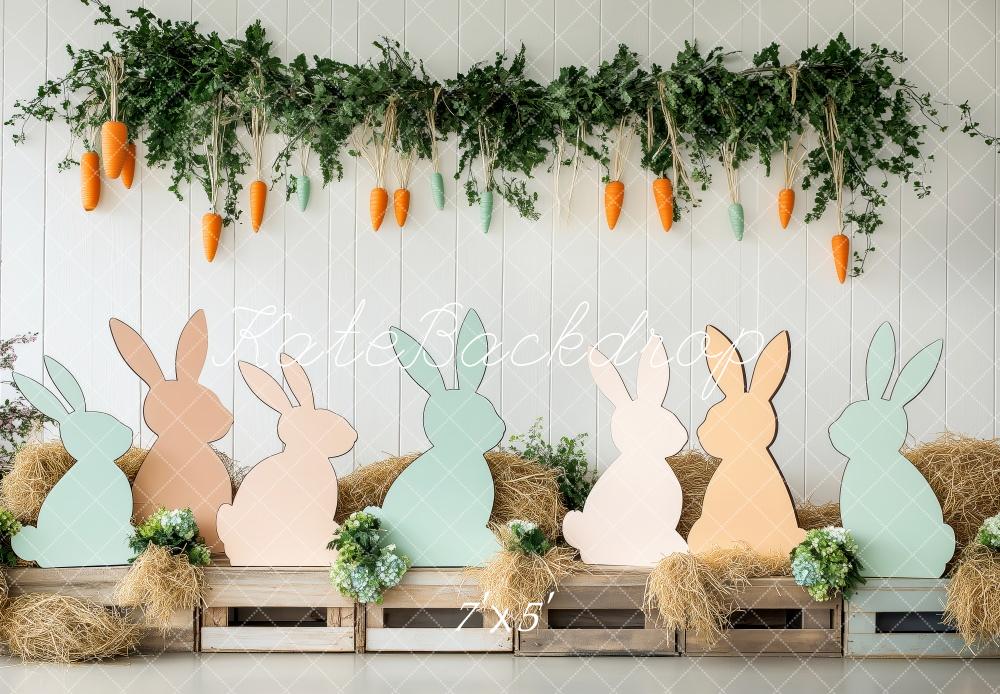 Kate Pâques Silhouettes de Lapin Carotte Toile de fond conçue par Patty Roberts - Kate Backdrop FR