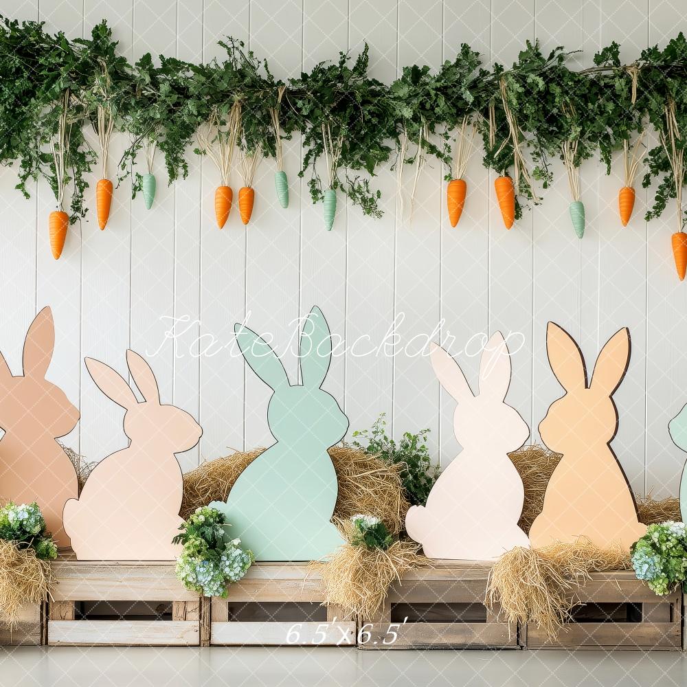 Kate Pâques Silhouettes de Lapin Carotte Toile de fond conçue par Patty Roberts - Kate Backdrop FR