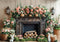 Kate Élégant Fleurs Cheminée Bois Lapin Toile de fond conçue par Patty Roberts - Kate Backdrop FR
