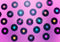 Kate Rétro Vinyle Disco Violet Toile de fond conçue par Patty Roberts - Kate Backdrop FR