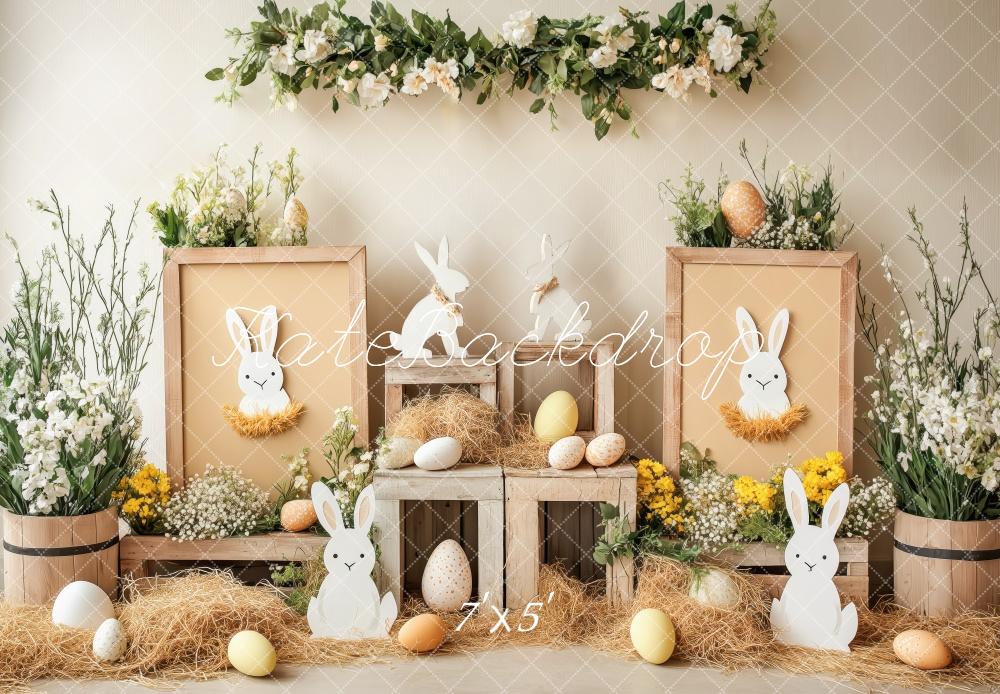 Kate Lapin Oeufs de Pâques Rustique Toile de fond conçue par Patty Roberts - Kate Backdrop FR