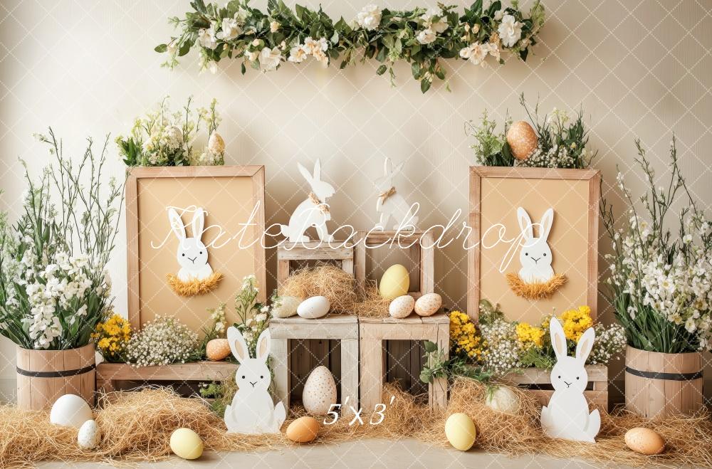 Kate Lapin Oeufs de Pâques Rustique Toile de fond conçue par Patty Roberts - Kate Backdrop FR
