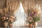 Kate Bohème Fleurs Beige Rideau Vase Toile de fond conçue par Emetselch - Kate Backdrop FR