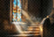 Kate Église Vitraux Escalier en Cascade Toile de fond conçue par Emetselch - Kate Backdrop FR