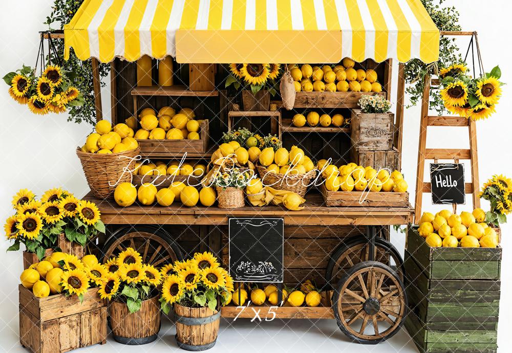 Kate Été Citron Tournesol Marché Toile de fond conçue par Emetselch