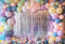 Kate Anniversaire Ballon Pastel Paillettes Toile de fond conçue par Emetselch - Kate Backdrop FR